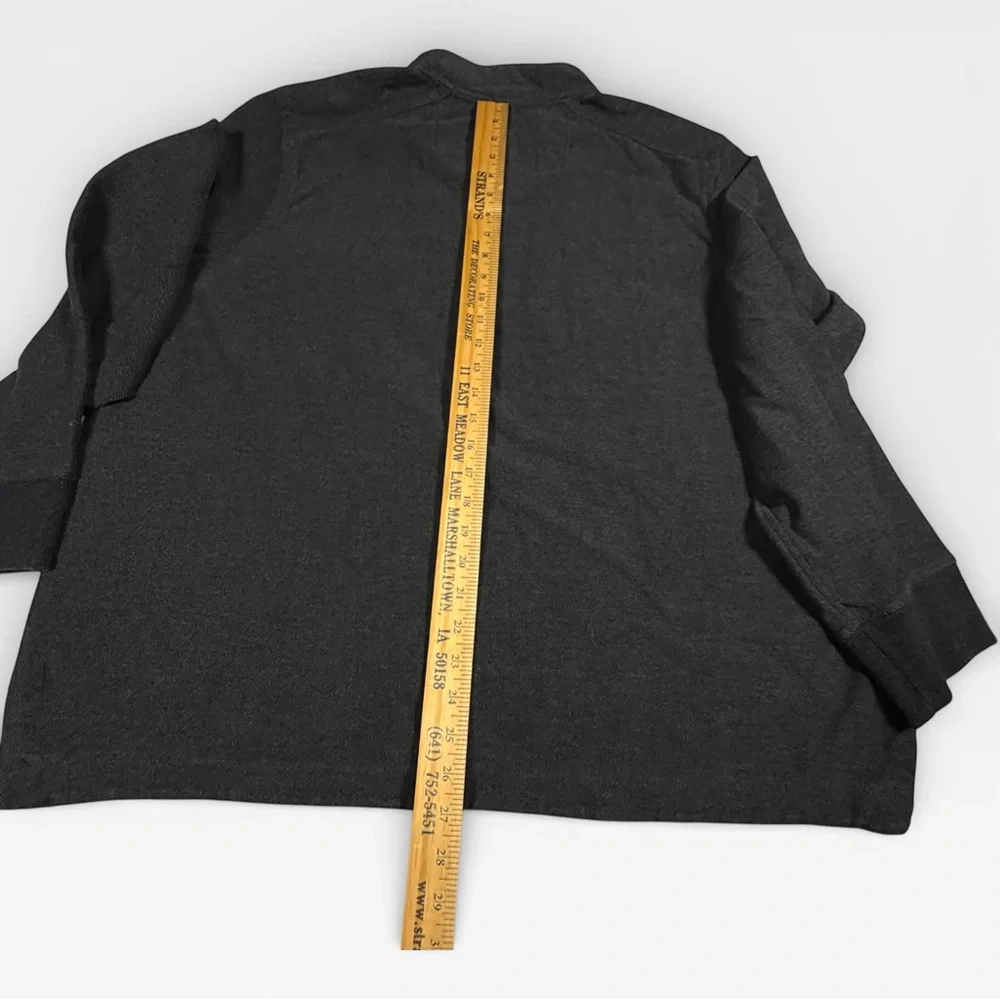 Eddie Bauer Charcoal Long Sleeve Henley Sweater‎ Shirt High Neck Button 1/4 XL - Picture 9 of 16